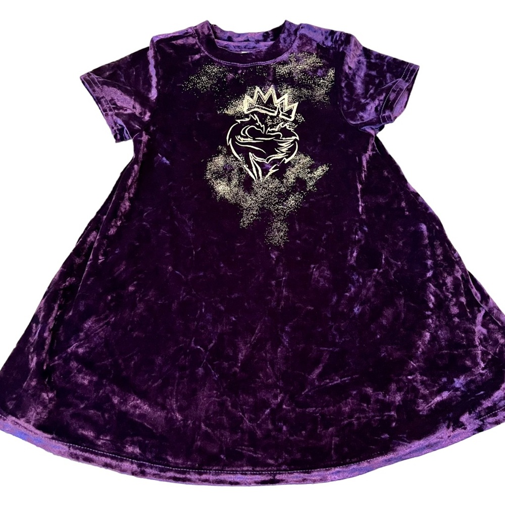 Disney Descendents Purple Velour w/Gold Glitter Logo Dress size 4